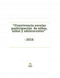 “Convivencia escolar participación  de niños, niñas y adolescentes”                                           - 2018-